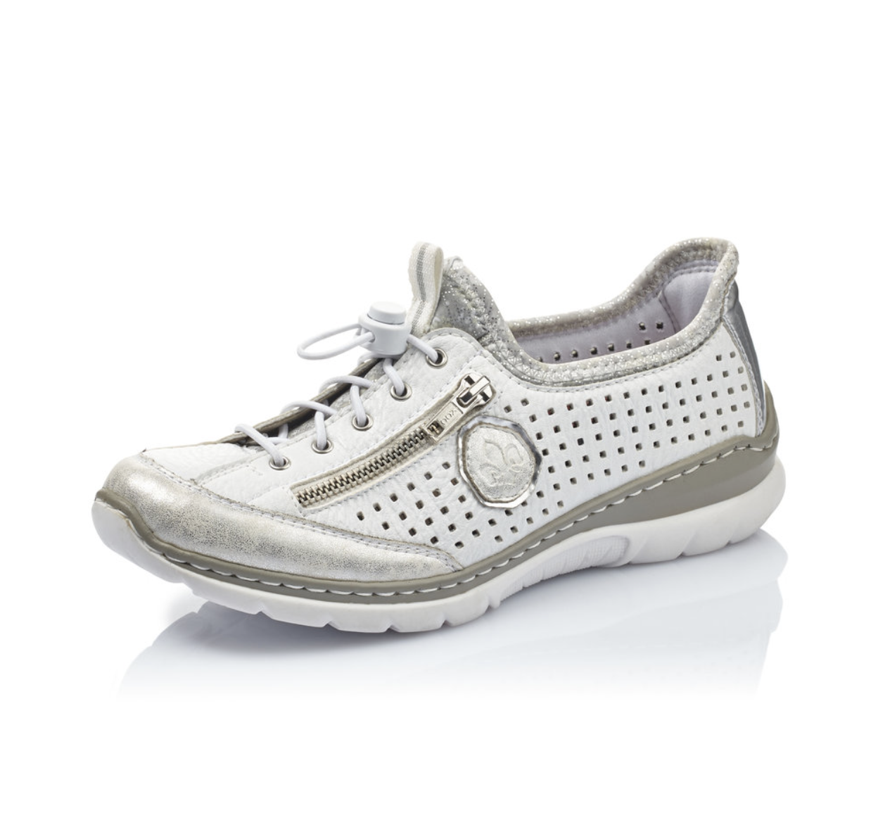 Rieker L3296-81 Hvid Dame Sneakers - Sko Online Shop