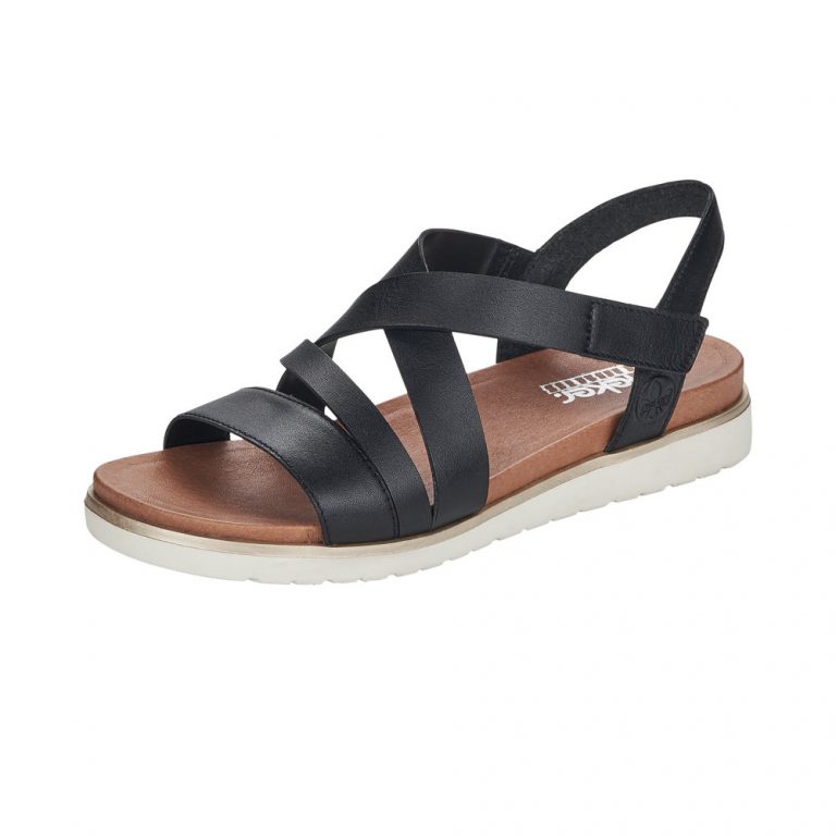 V5073-00 Rieker Sandal i Sort til Dame.