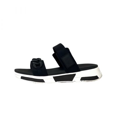 Fitflop Heda Chain Slides sandal i sort til | Damkjær Sko 》