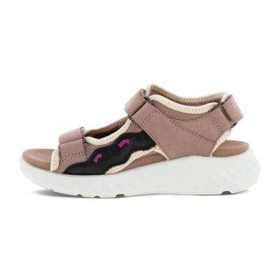 Ecco sandal til børn i farven rosa med Velcro lukning