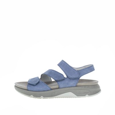 Gabor sandal i flot blå farve med 2 justerbare velcroremme