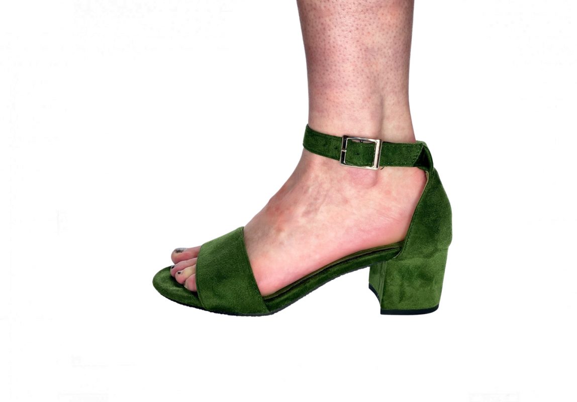 Duffy sandal i grøn til dame med rem på ankel