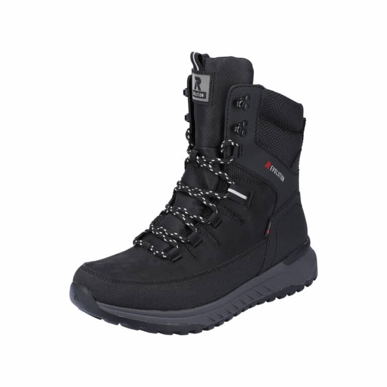 Rieker Revolution støvle i sort til herre. Dejlig blød kvalitet og stødabsorberende såler! Model: U0171-00