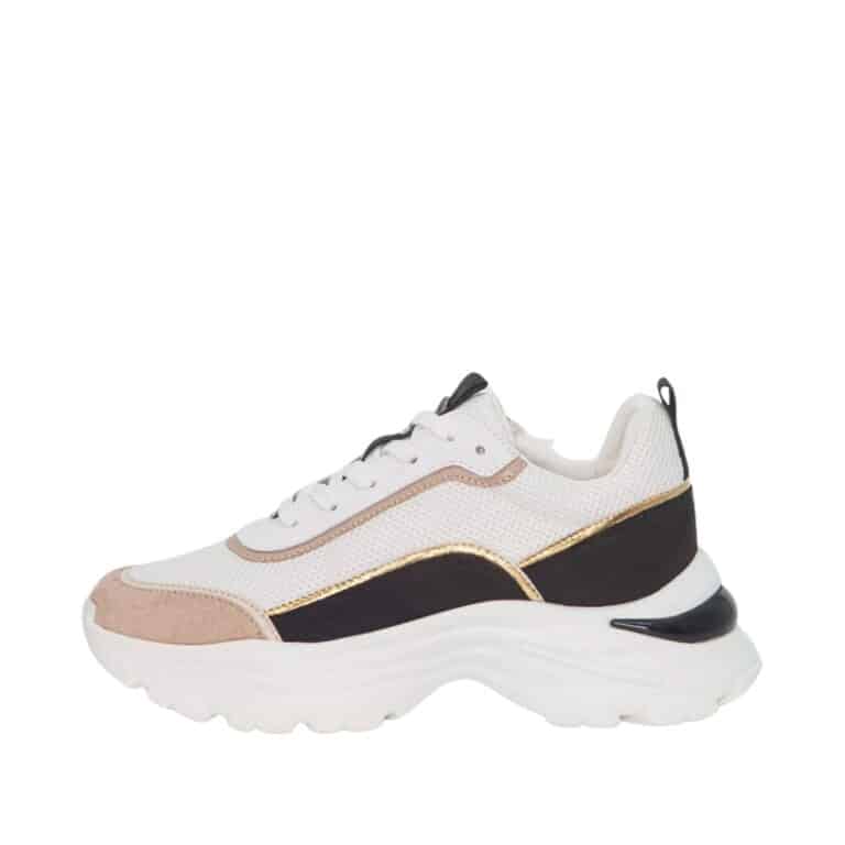 Dufft sneakers i hvid,sort og beige til dame. Modellen har flotte detaljer og en moderne chunk sål.