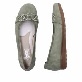 Rieker loafers i grøn til dame 2