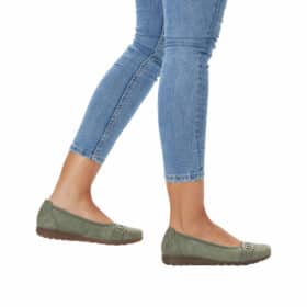 Rieker loafers i grøn til dame 3