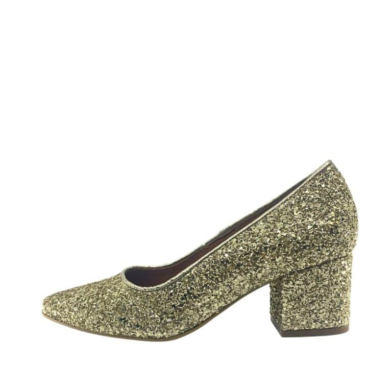 Shoedesign Copenhagen Pumps Dame i guld glimmer