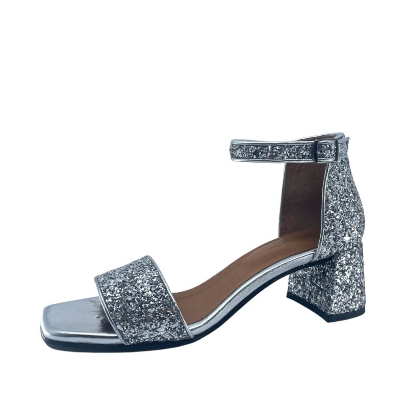 Shoedesign Copenhagen Sandal Dame i Sølv glimmer