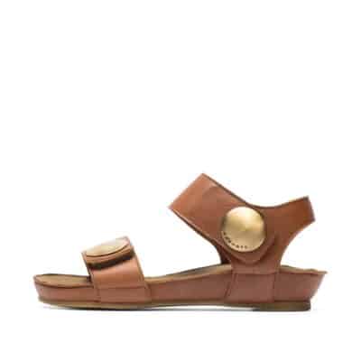 Cashott sandal i flot brun farve med 2 velcro remme