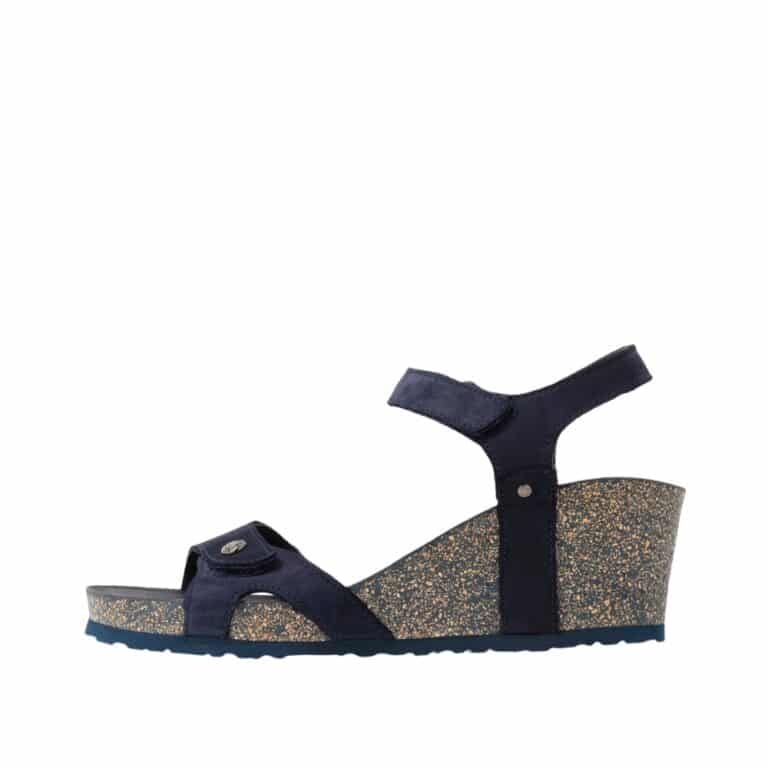 Panama Jack sandal med kilehæl i flot blå farve Julia Basics B2