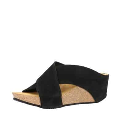 Shoedesign Copenhagen Shadow dame sandal i sort med kilehæl