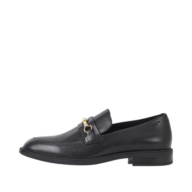 Vagabond Frances 2.0 loafers i sort til dame med guldspænde