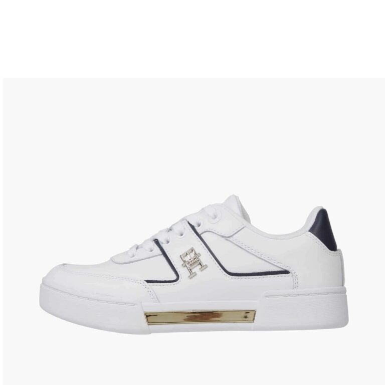 Tommy Hilfiger sneakers i hvid til dame. Flotte gulddetaljer og sporty look.
