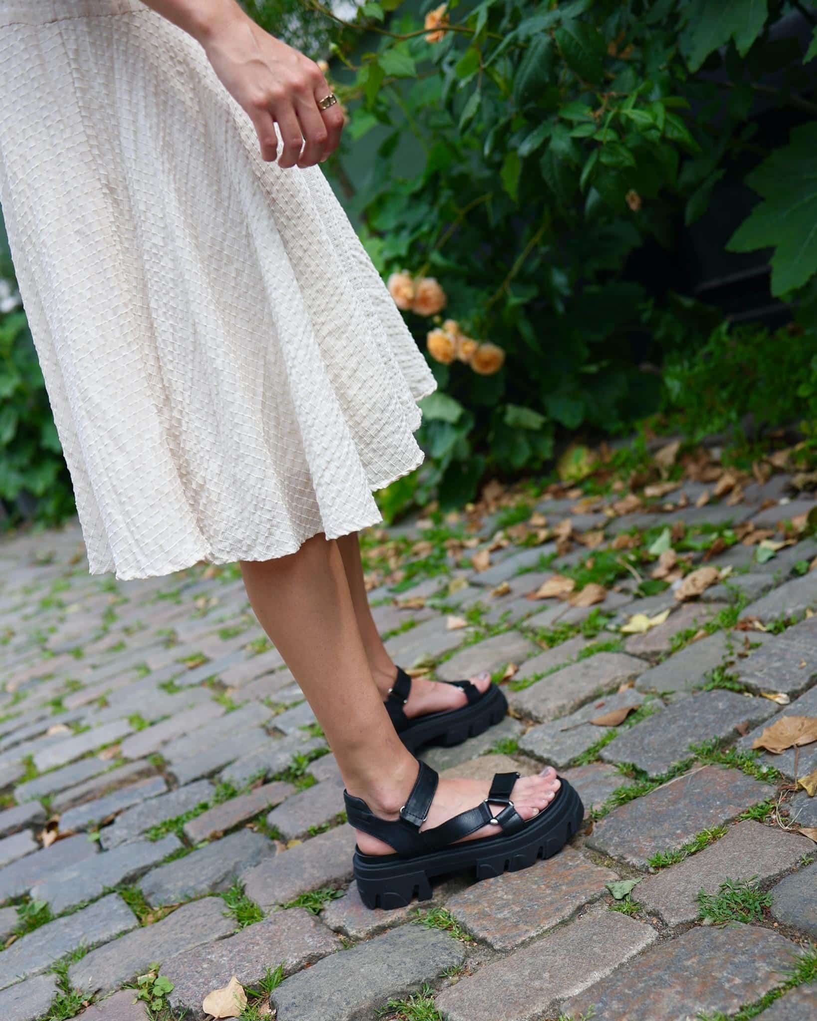 Bianco sandal dame | Sort med chunky Damkjær sko 》