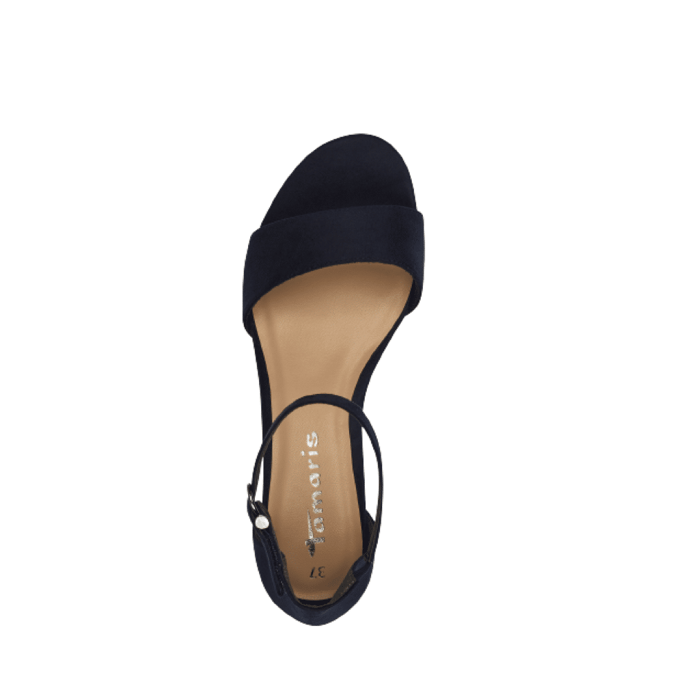 universitetsområde Revisor alkove Tamaris sandal i mørkeblå til dame med hæl | Damkjær Sko 》