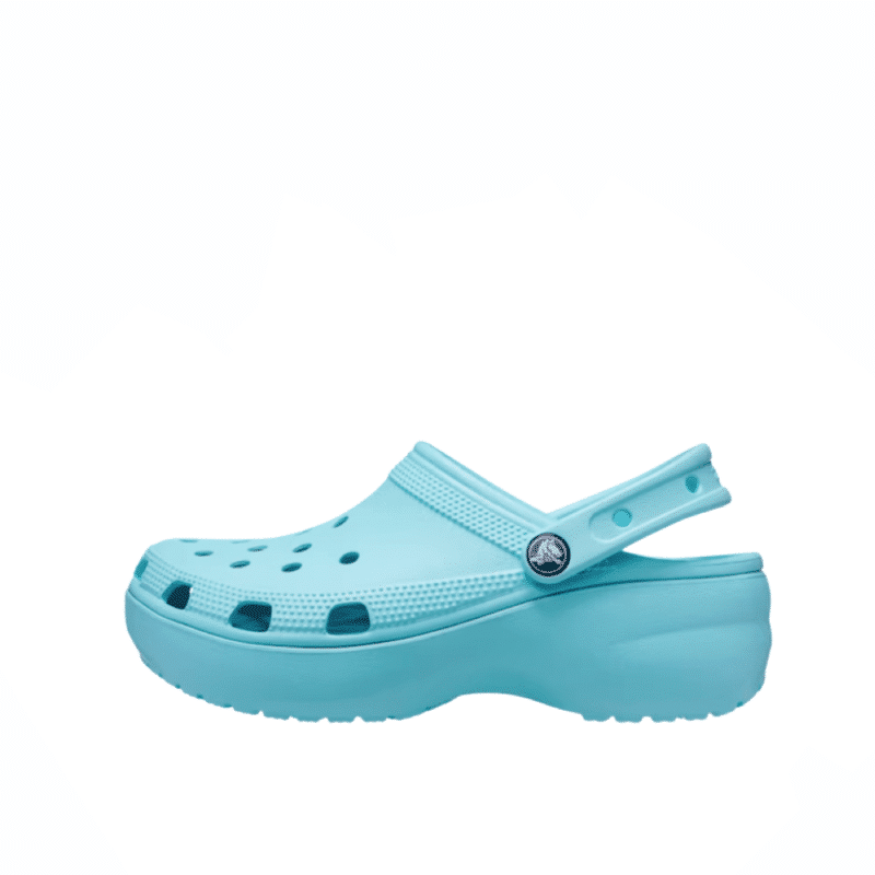Crocs original sandal i lyseblå til dame med 4cm platform hæl