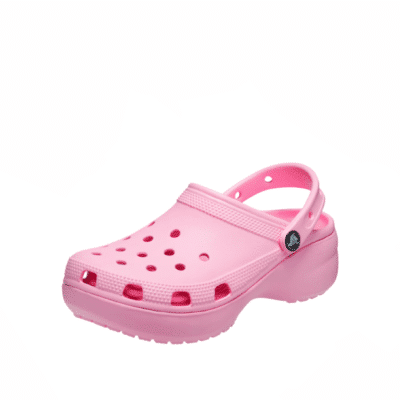 Crocs original sandal i lyserød til dame med 4cm platform hæl