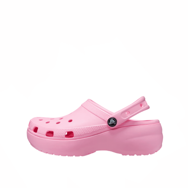Crocs original sandal i lyserød til dame med 4cm platform hæl