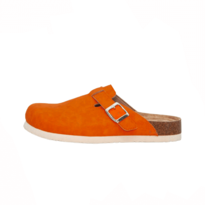 Duffy-slippers i orange til dame