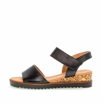 Gabor sandal dame sort med kilehæl 22-750-57