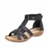 Rieker sandal dame i sort med velcro