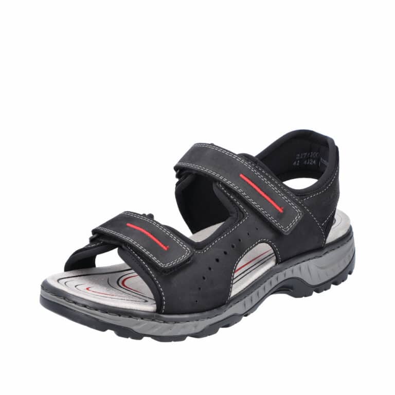Rieker LITE sandal i sort til herre med velcro