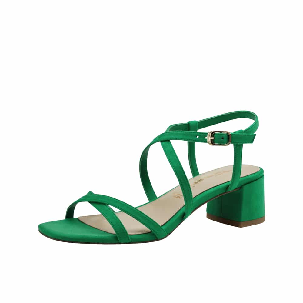 adjektiv ideologi bekendtskab Tamaris sandal | grøn med hæl og ankel rem | Damkjær Sko 》