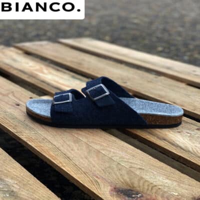 Bianco sandal herre i blå med spænde