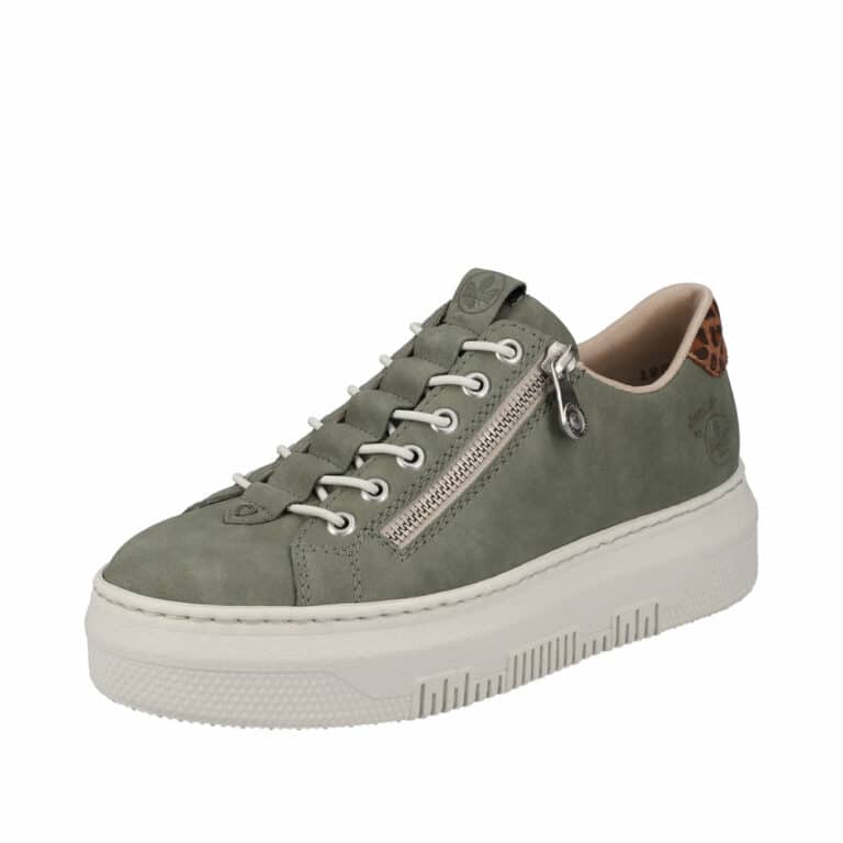 Rieker sneakers i khaki med lynlås M1952-52