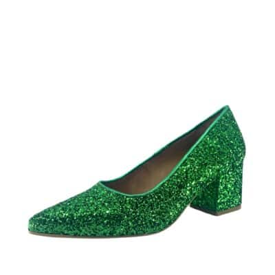 Shoedesign Copenhagen pumps i grøn glimmer til dame