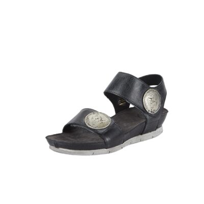 13040-130 Cashott sandal i sort/grå til dame med velcro