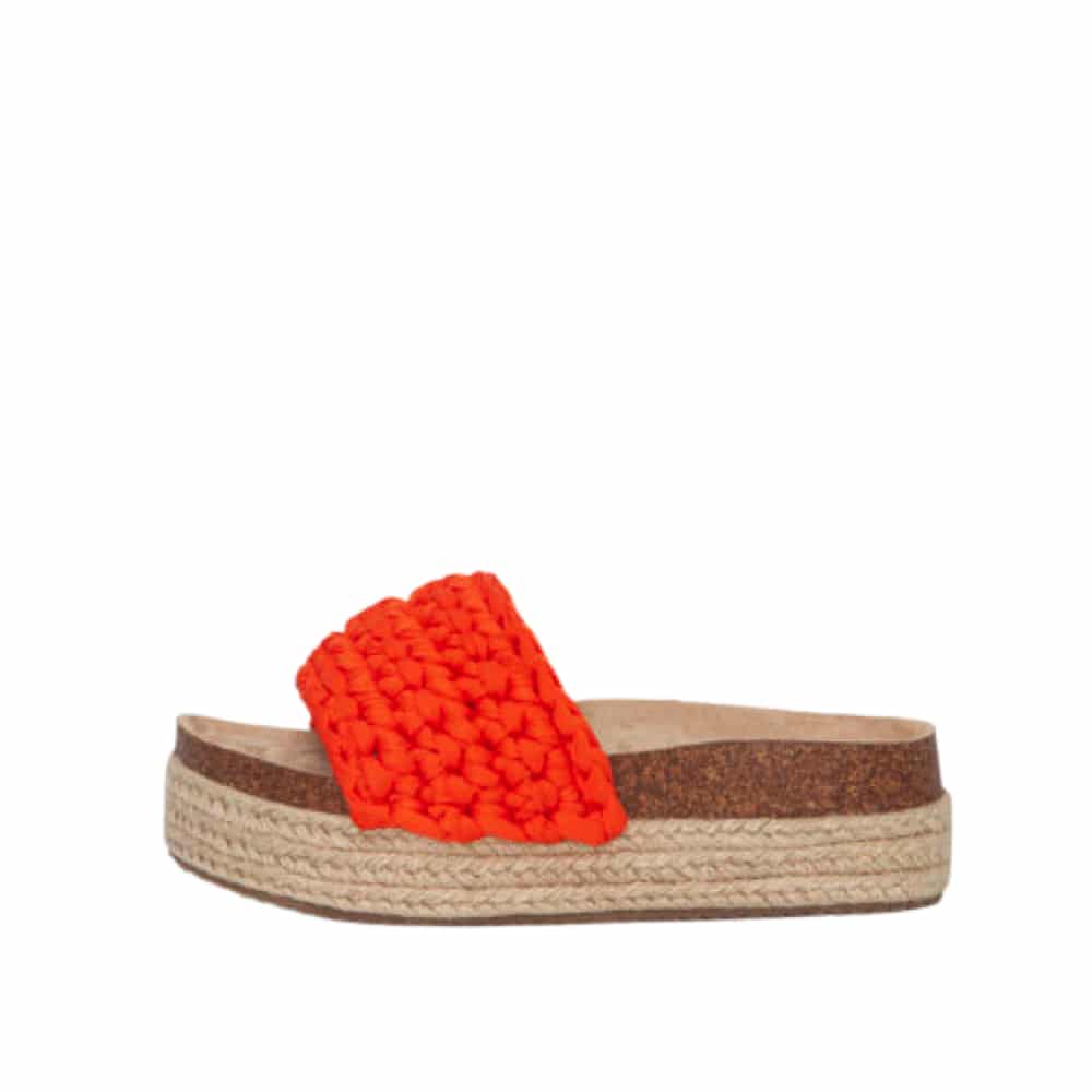 sandal dame | Orange med 5 cm. hæl | Damkjær 》