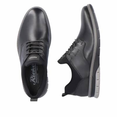 Rieker sko i sort til herre med elastik 14454-01