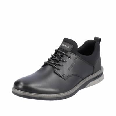 Rieker sko i sort til herre med elastik 14454-01