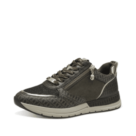 Tamaris sneakers i oliven glimmer til dame 1-23732-41