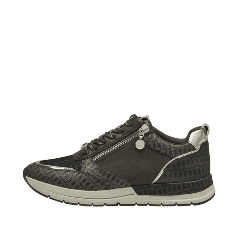 Tamaris sneakers i oliven glimmer til dame 1-23732-41