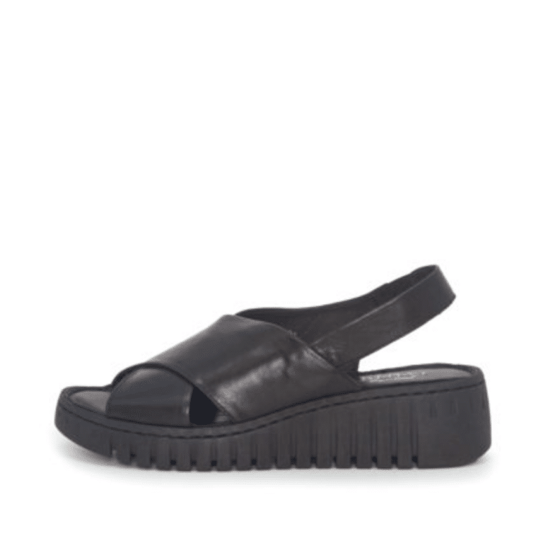 emma sandal dame i sort med elastik