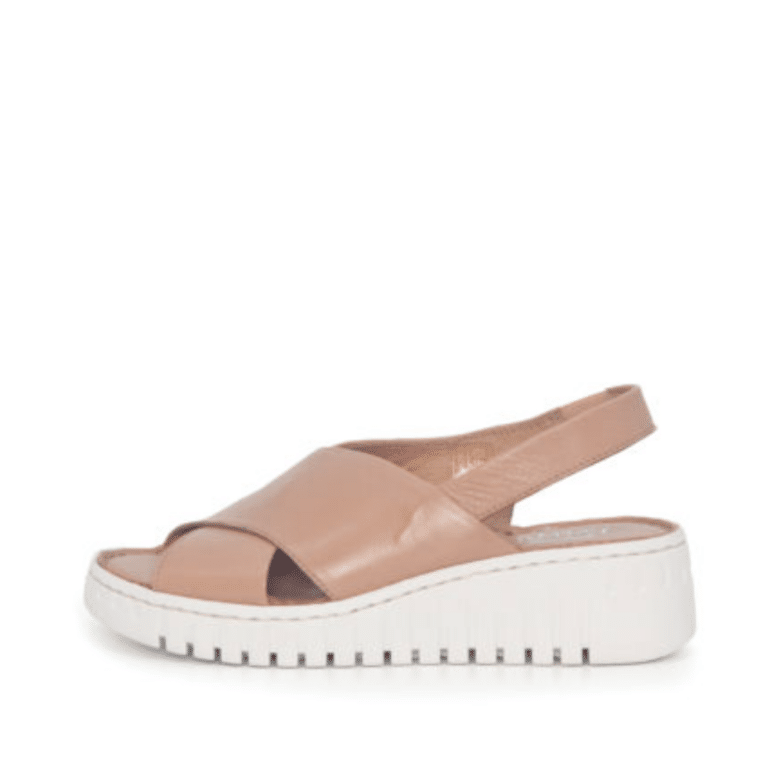 emma sandal dame i beige med elastik