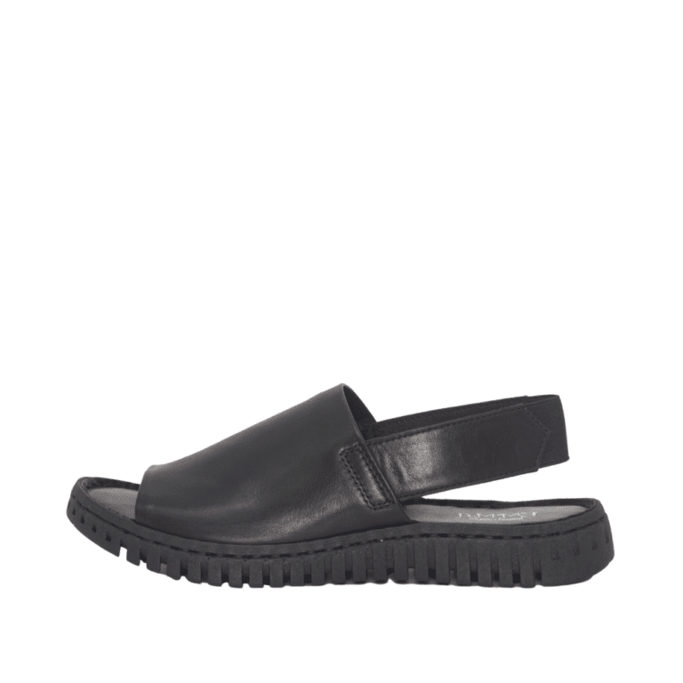 emma sandal dame i sort med elastik rem