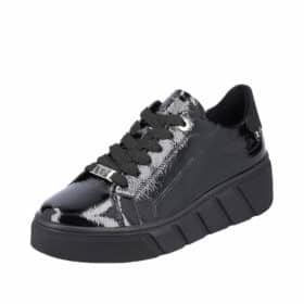 rieker revolution sneakers dame i sort med udtagelig sål