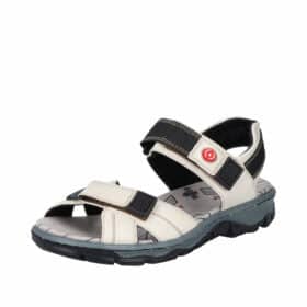 Rieker sandal med 2 velcrolukninger i beige til dame