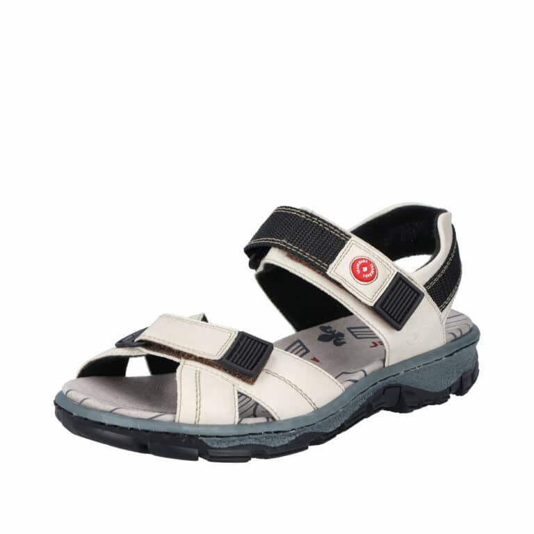 Rieker sandal med 2 velcrolukninger i beige til dame