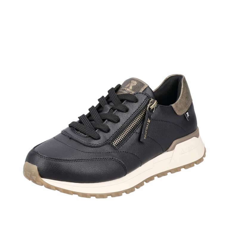 Rieker Revolution sneakers til dame i sort med Memosoft sål