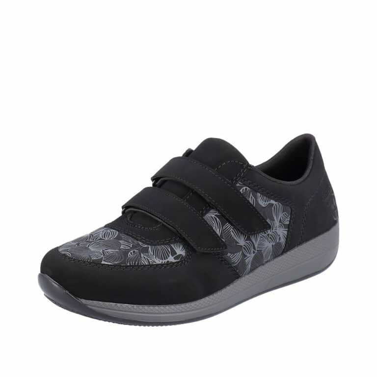 Rieker sneakers til dame i sort med ekstra vidde i skoen