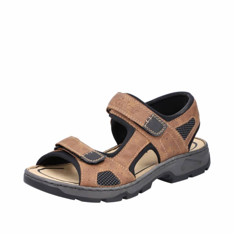 Rieker sandal med 2 velcrolukninger til herre i flot brun farve