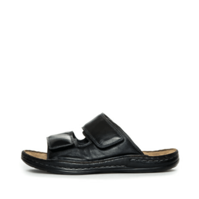 senator sandal herre i sort med velcro