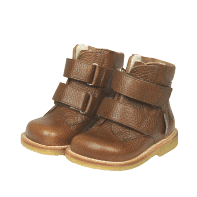 Angulus støvle til børn i brun med velcro og Angulus TEX (vandafvisende)