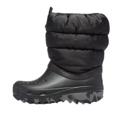 Crocs gummistøvle i sort til unisex. nylon fra anklen og op, tilføjer en elegant stil til støvlen