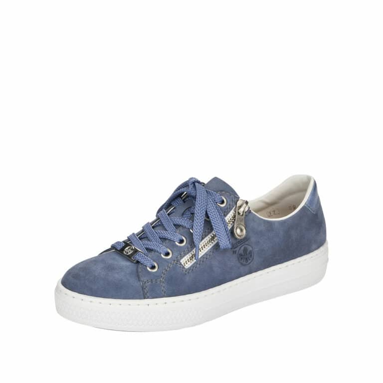 Rieker sneakers til dame i blå skind med Memosoft indlæg