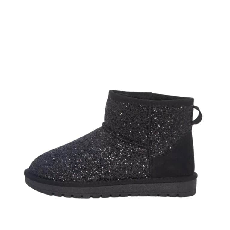 Duffy bamsestøvle i sort glimmer til dame. Dejligt varmforet støvle med god solid sål. Model: 71-45901-01